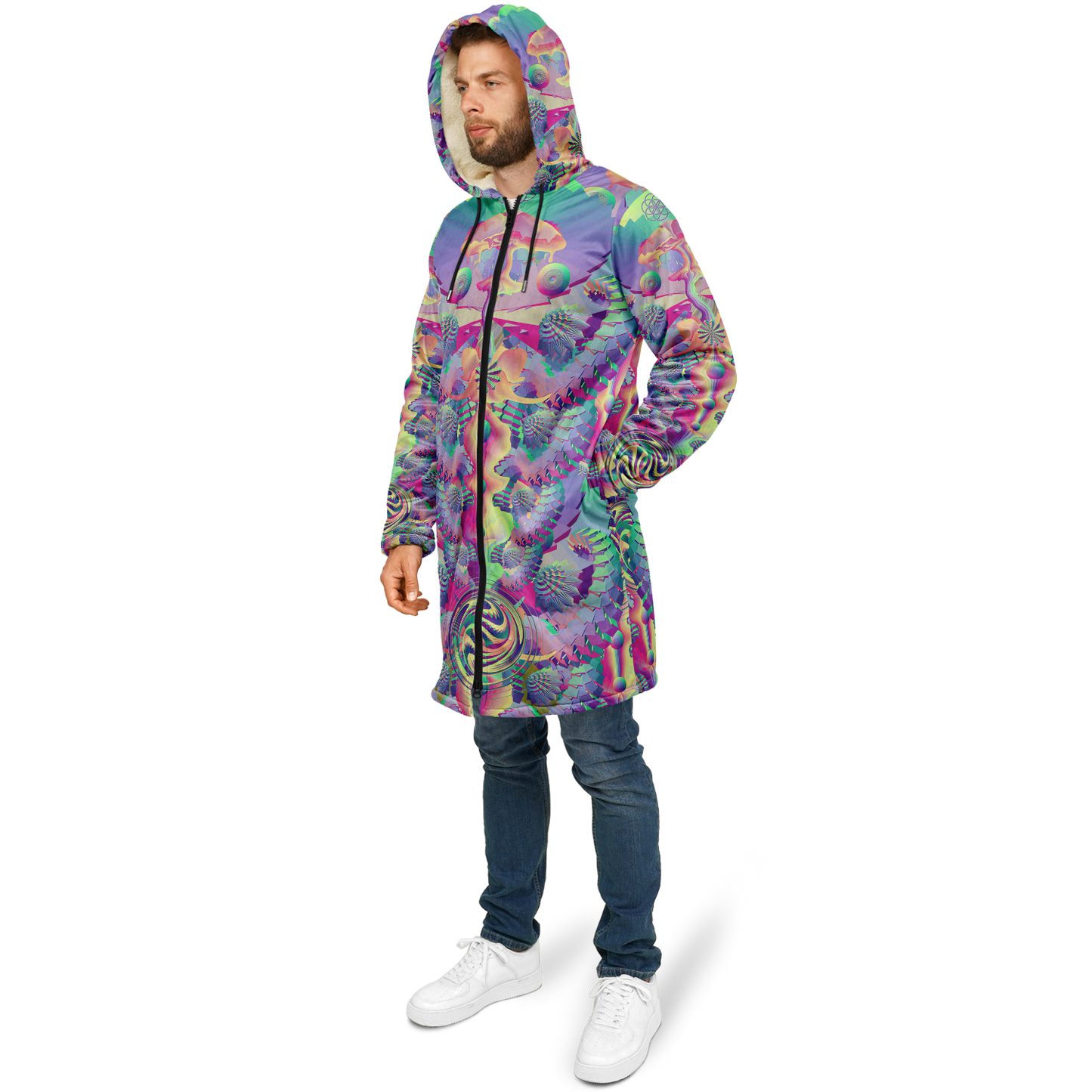Shroom Flower of Life Pastel Rainbow Cloak