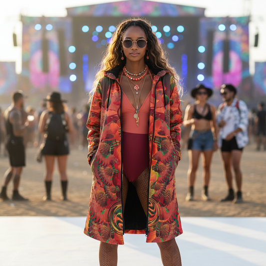 Shroom Flower of Life Orange Cloak