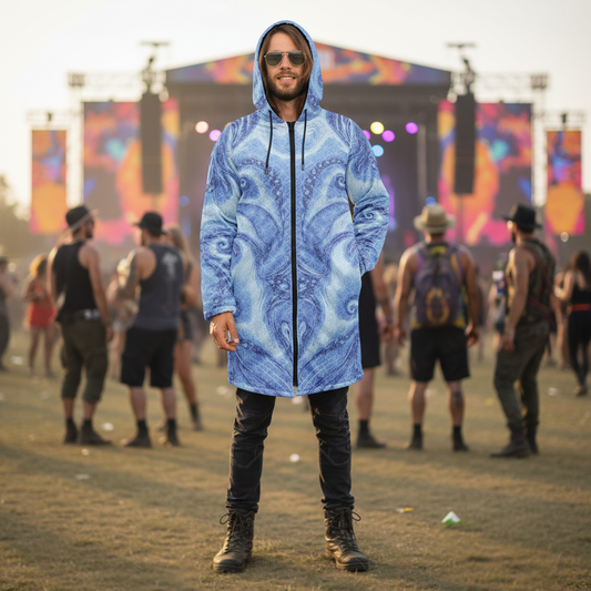 Blue Cosmic Flower of Life Cloak
