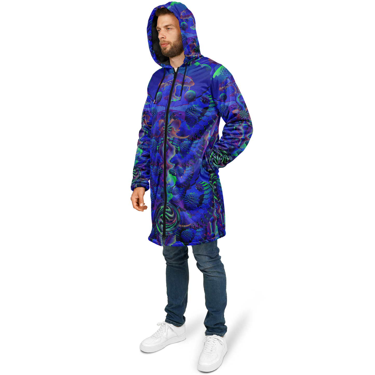 Shroom Flower of Life Blue Cloak