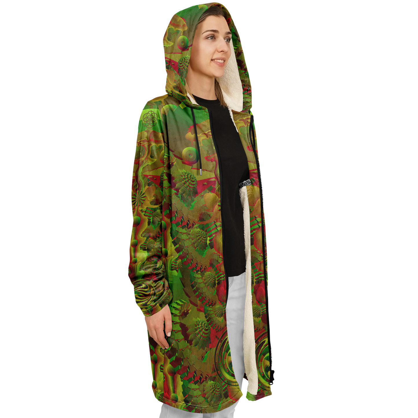 Shroom Flower of Life Green Cloak