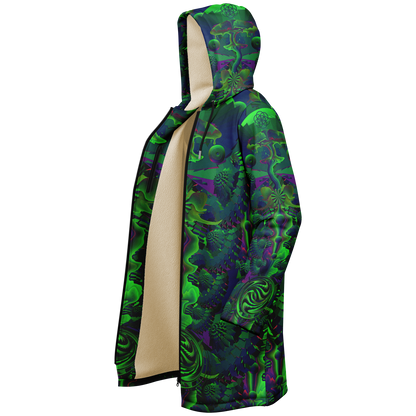Shroom Flower of Life Dark Green Cloak