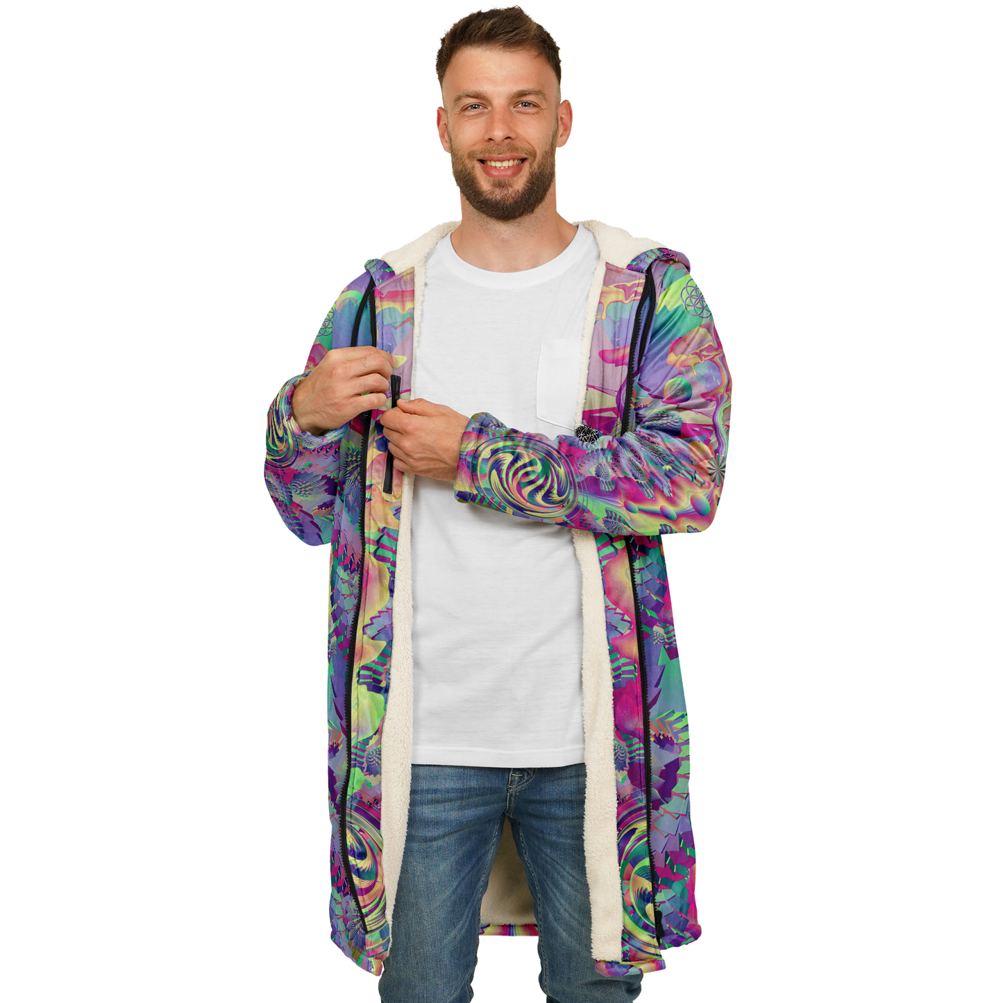 Shroom Flower of Life Pastel Rainbow Cloak