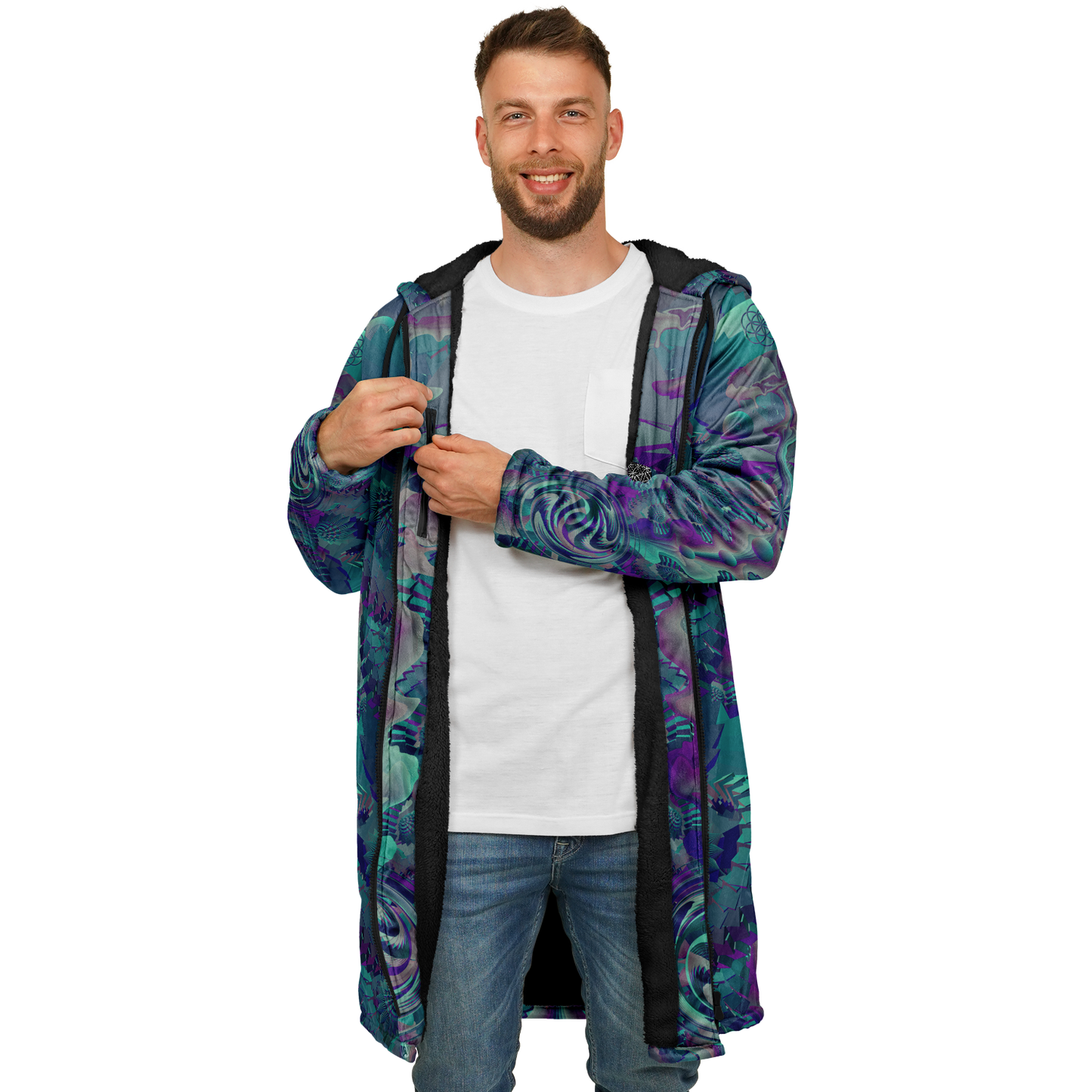 Shroom Flower of Life Teal Cloak