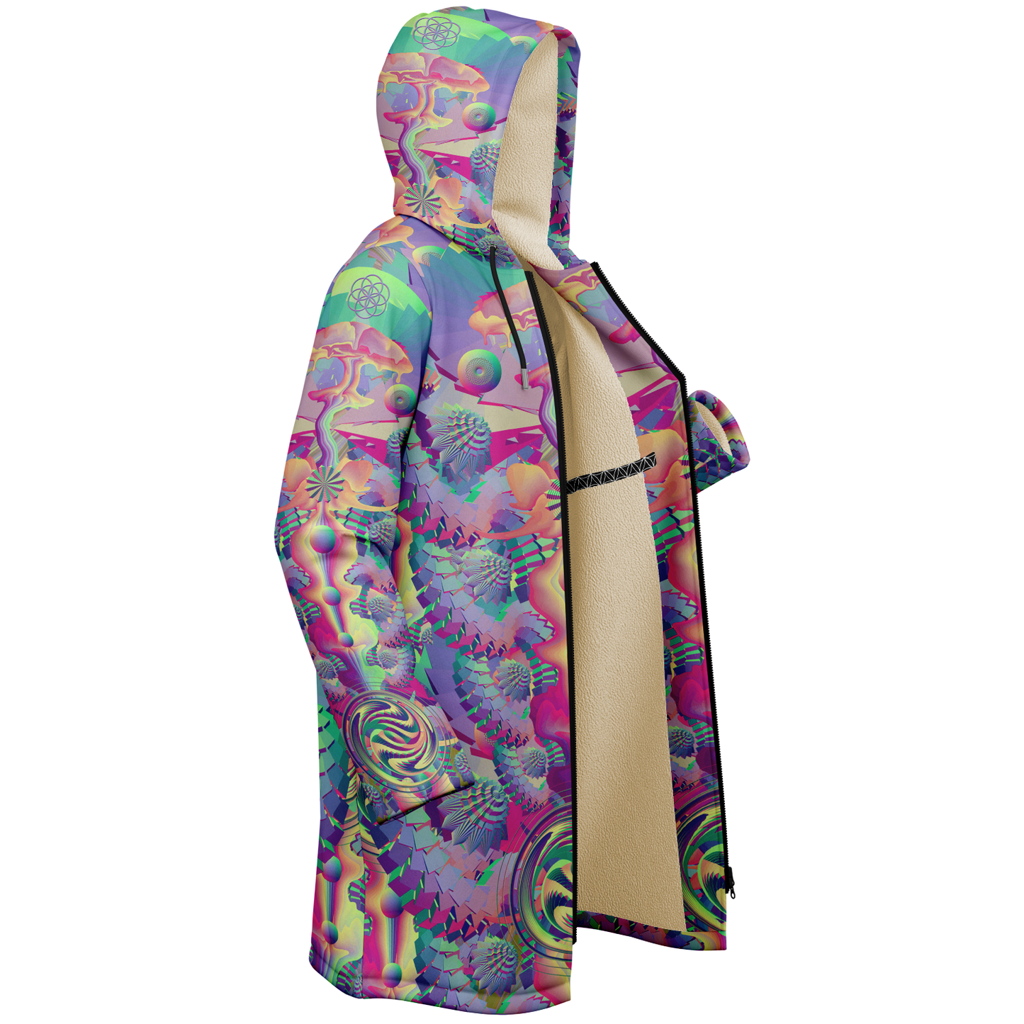 Shroom Flower of Life Pastel Rainbow Cloak