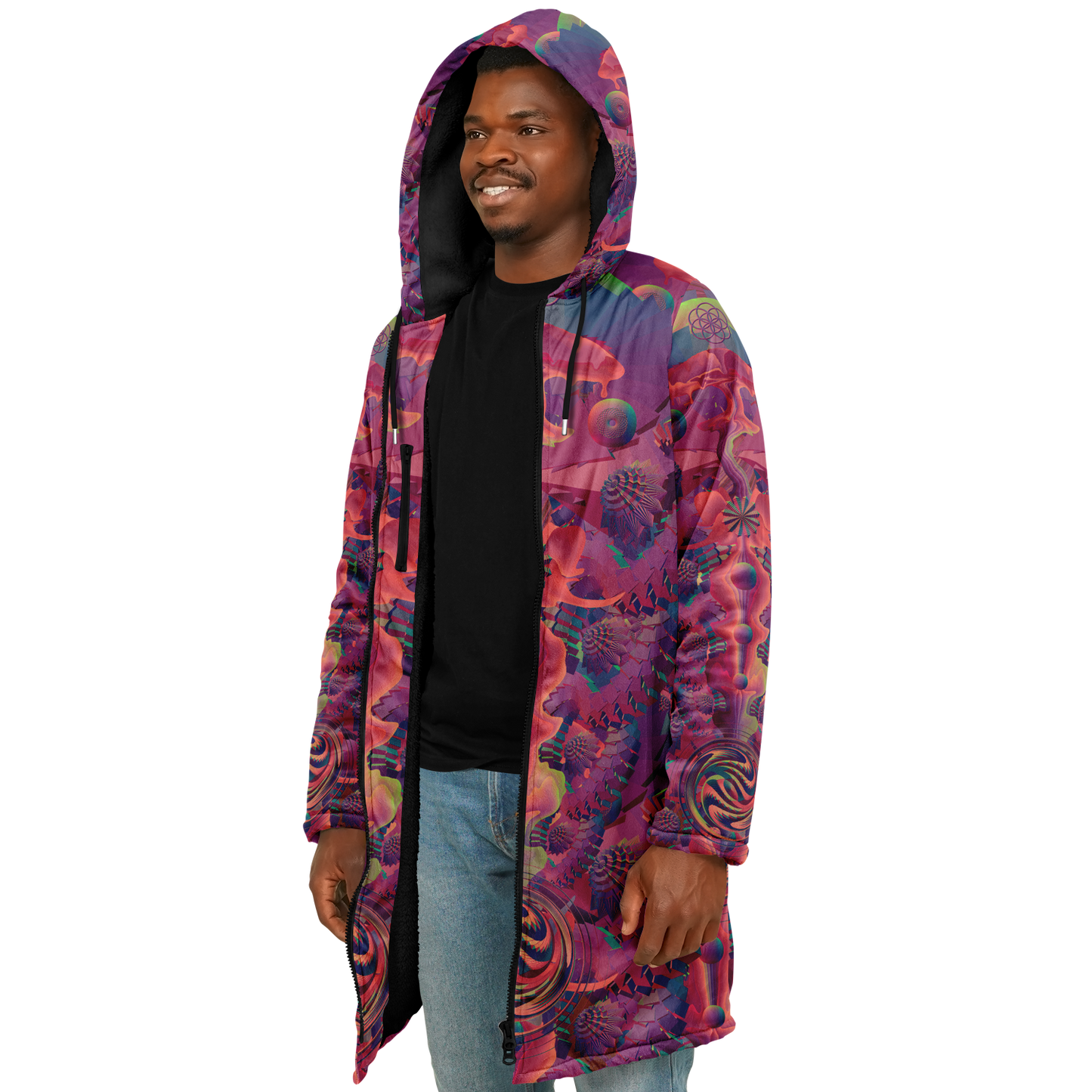 Shroom Flower of Life Fuchsia Cloak