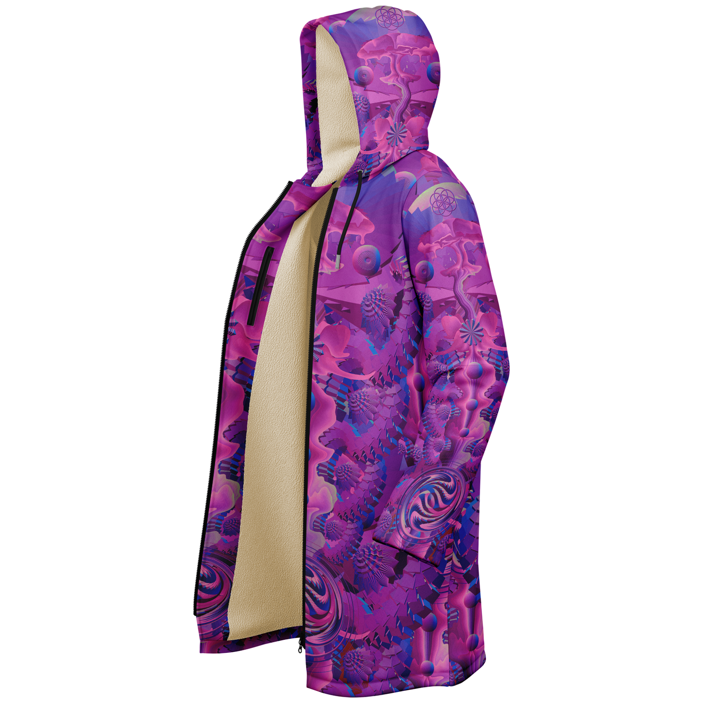 Shroom Flower of Life Pink Cloak