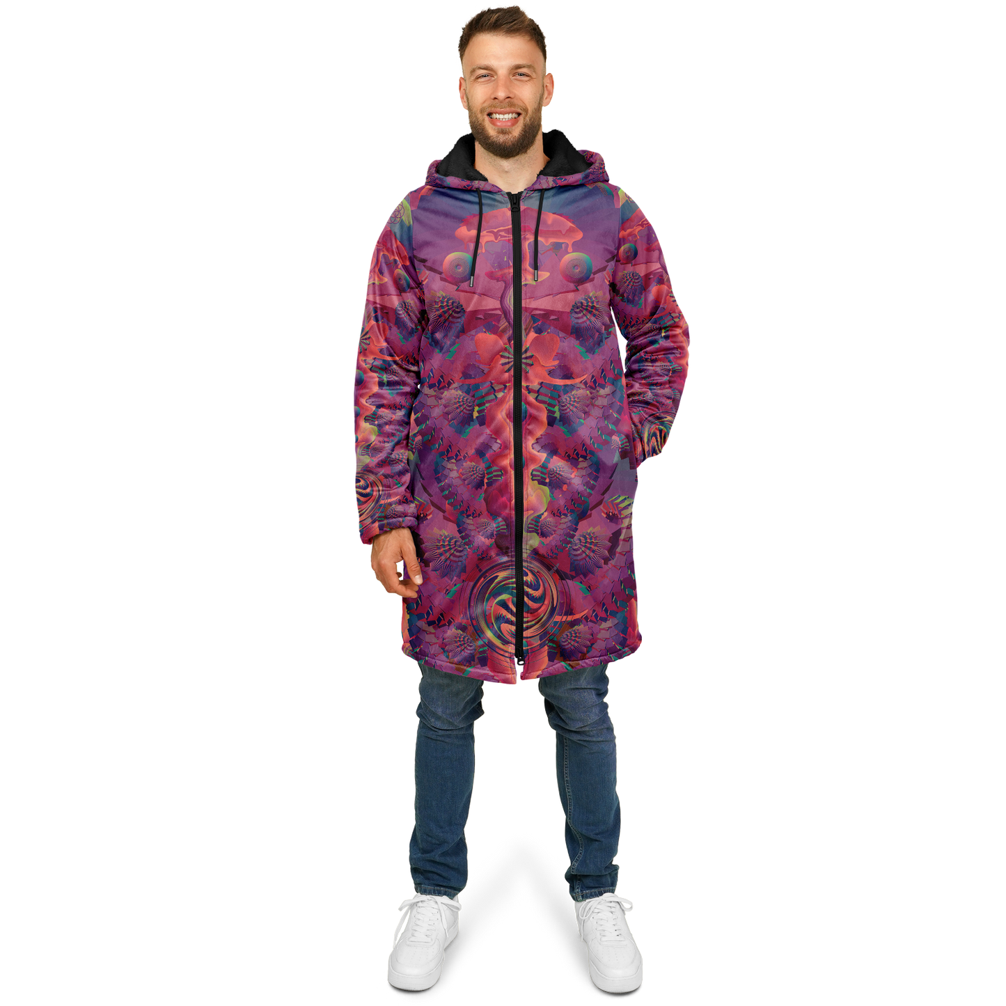 Shroom Flower of Life Fuchsia Cloak