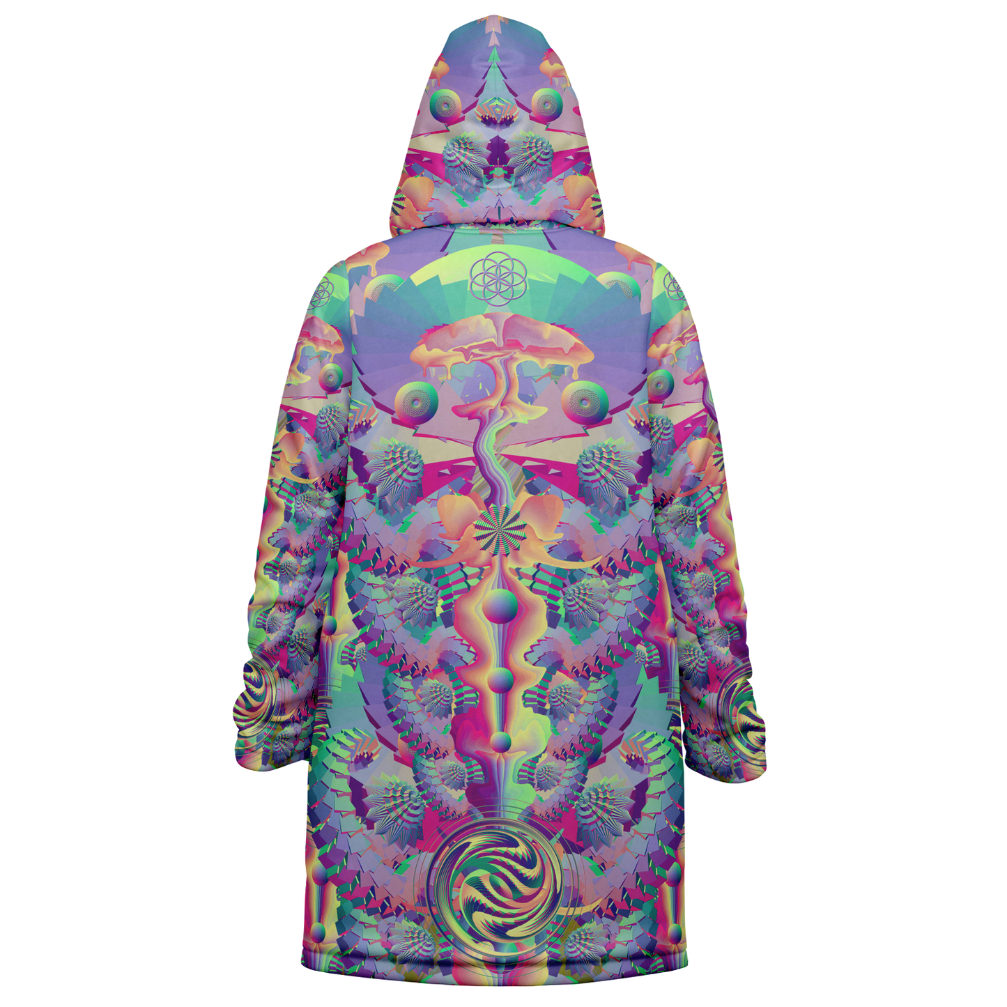 Shroom Flower of Life Pastel Rainbow Cloak