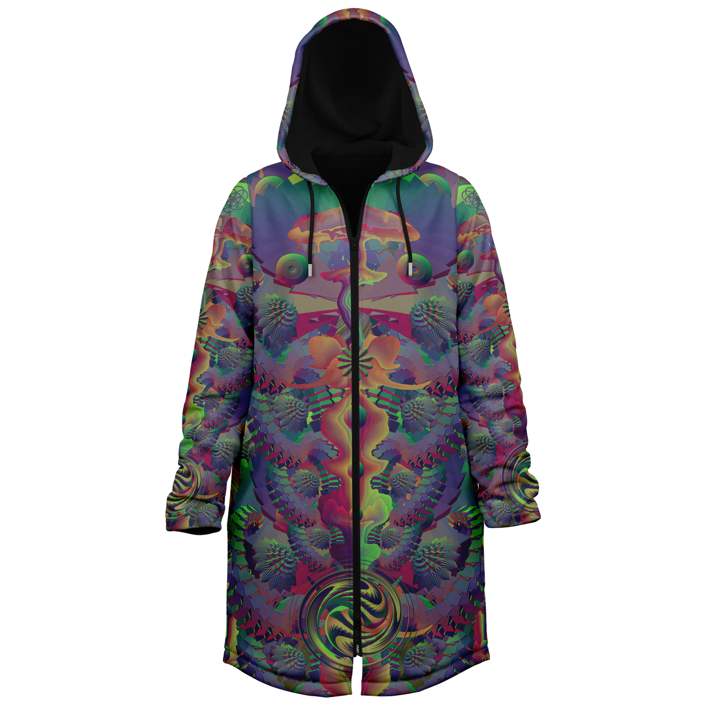 Shroom Flower of Life Dark Rainbow Cloak