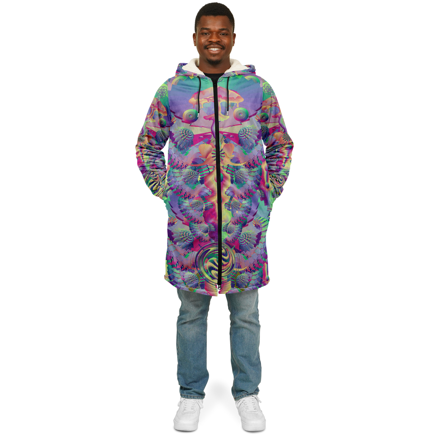 Shroom Flower of Life Pastel Rainbow Cloak