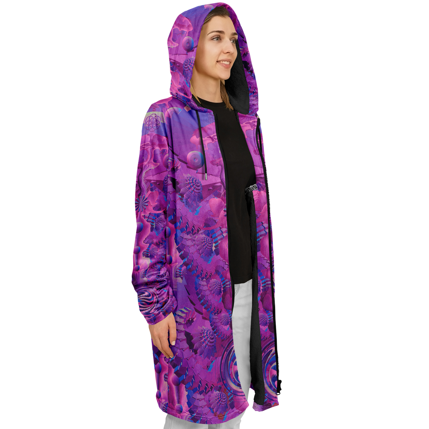 Shroom Flower of Life Pink Cloak