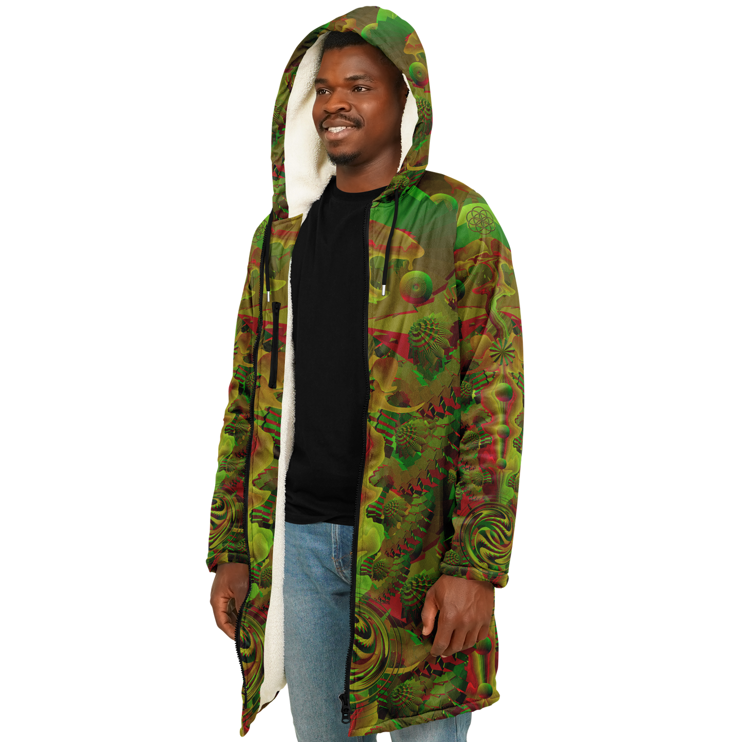 Shroom Flower of Life Green Cloak