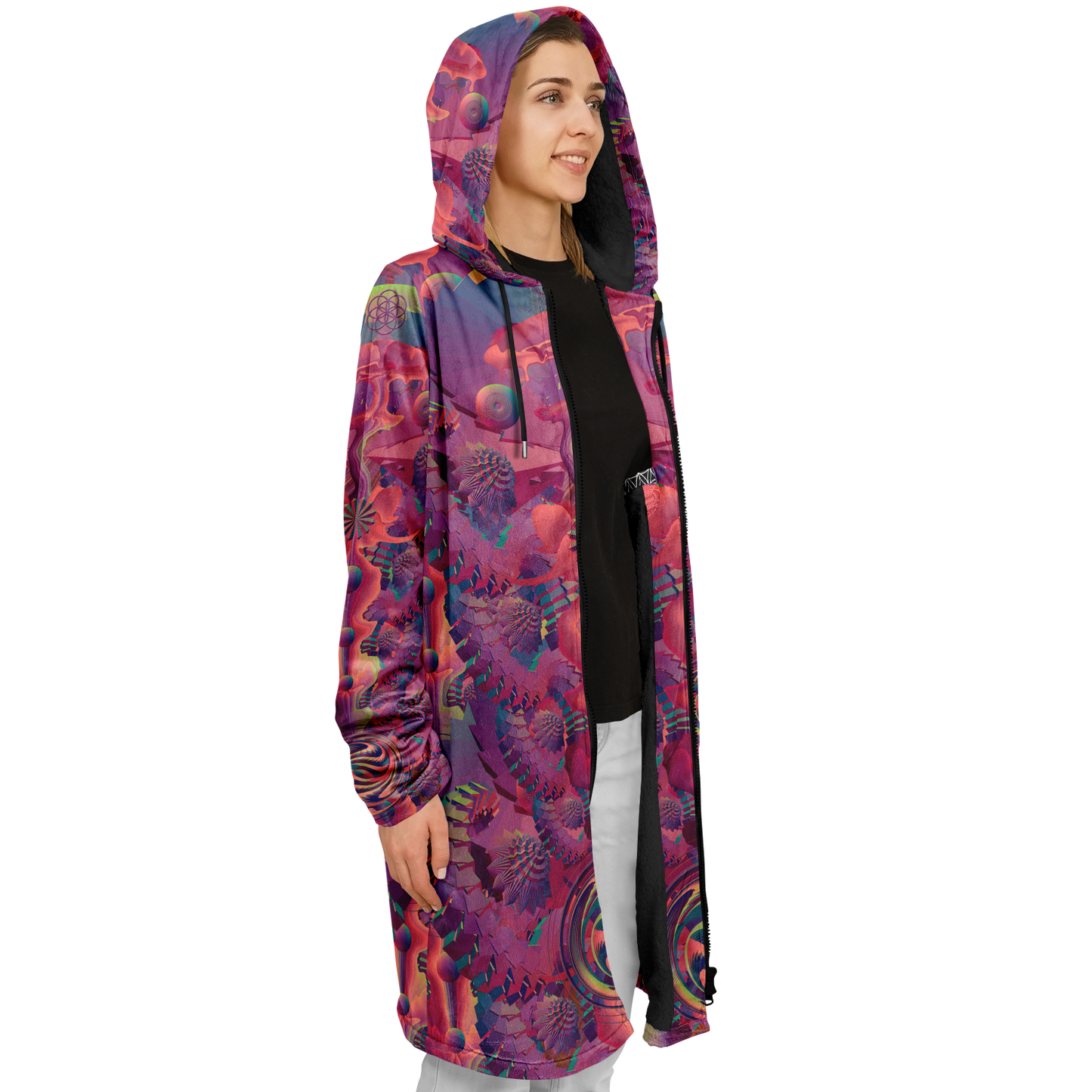 Shroom Flower of Life Fuchsia Cloak