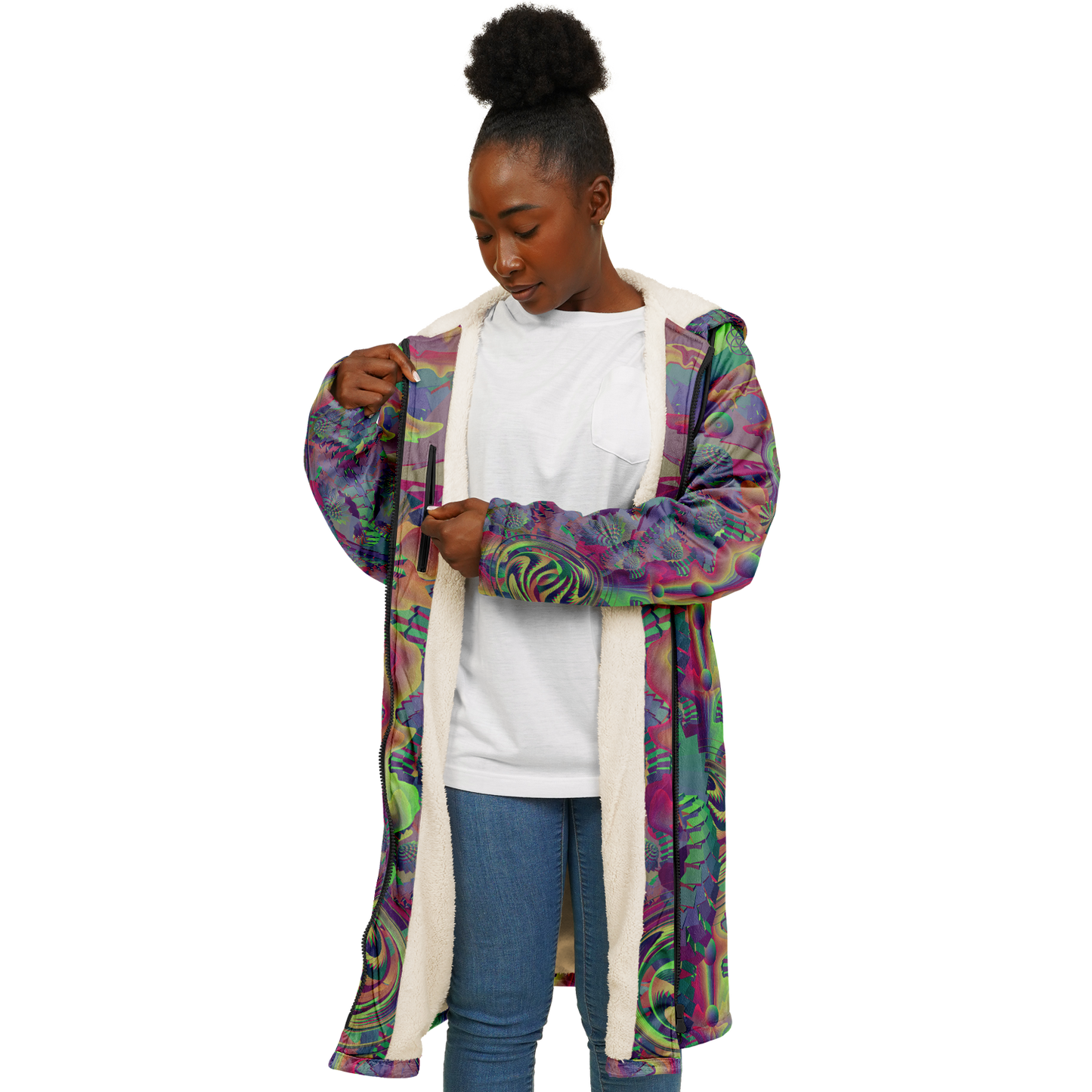 Shroom Flower of Life Dark Rainbow Cloak