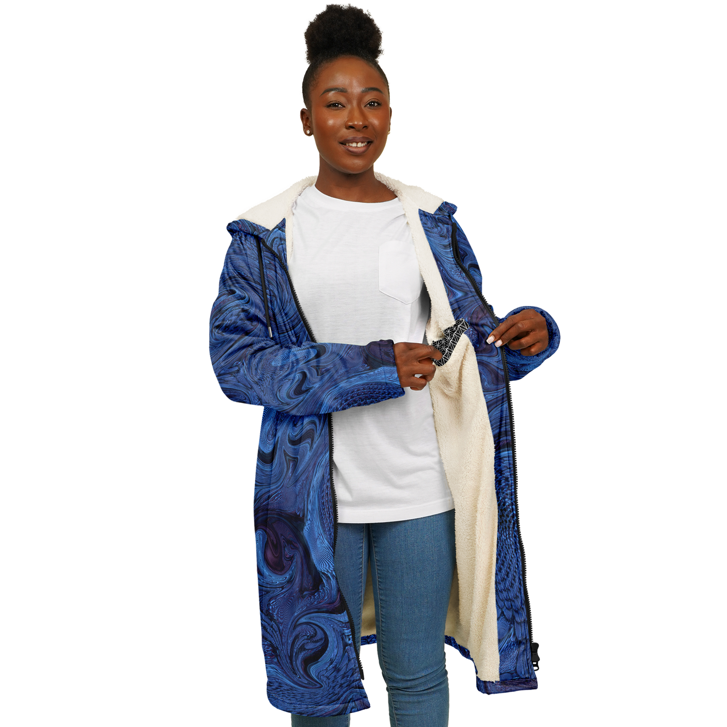 Metallic Blue Fractal Cloak