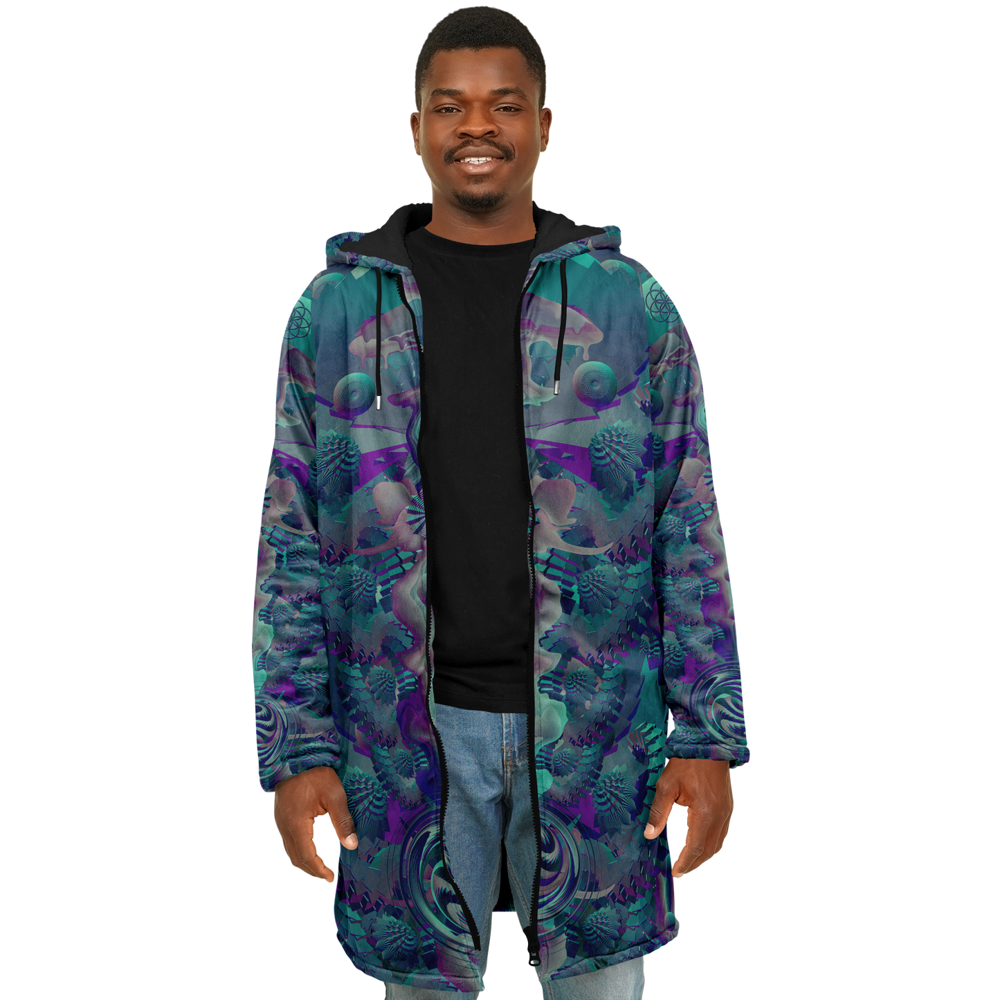 Shroom Flower of Life Teal Cloak