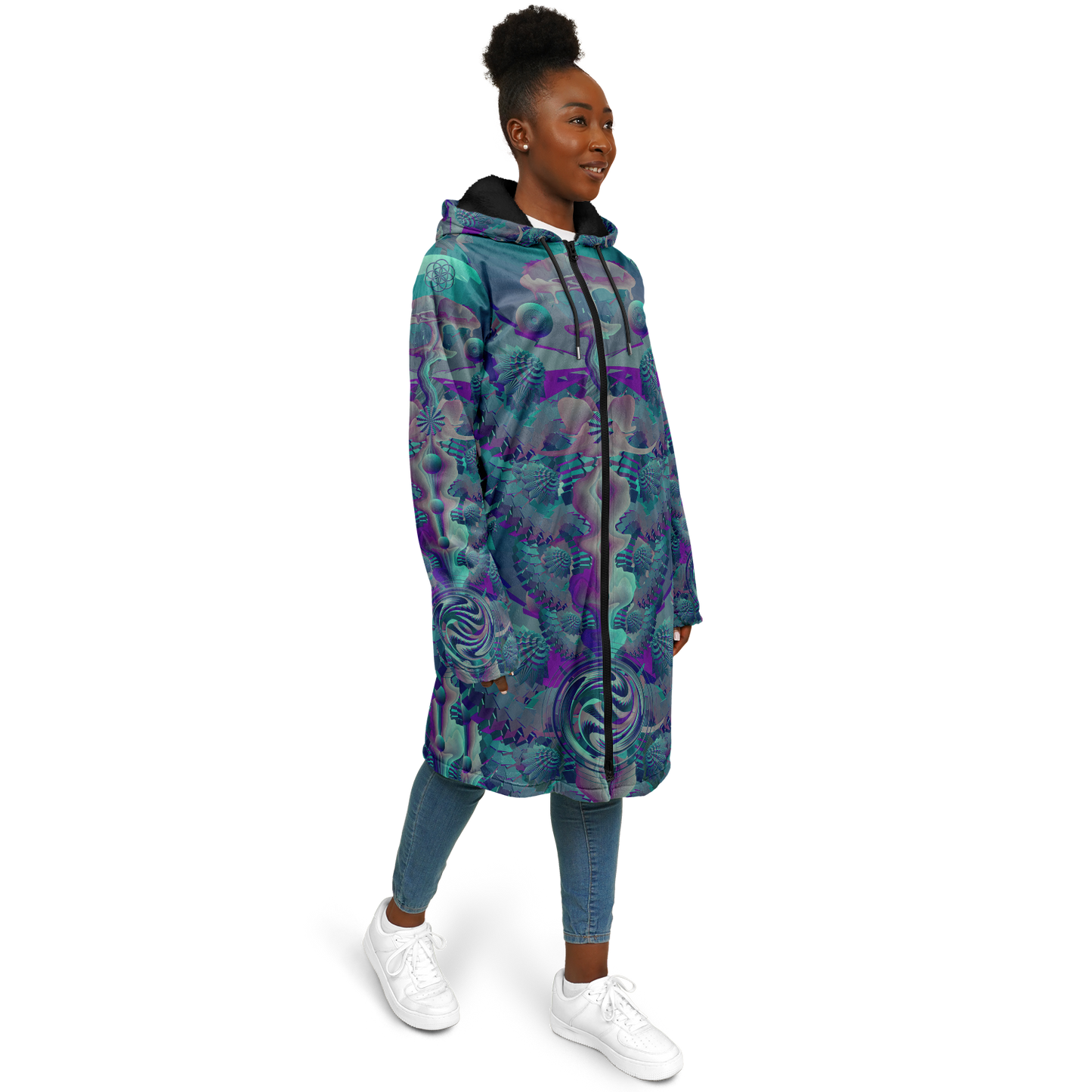 Shroom Flower of Life Teal Cloak
