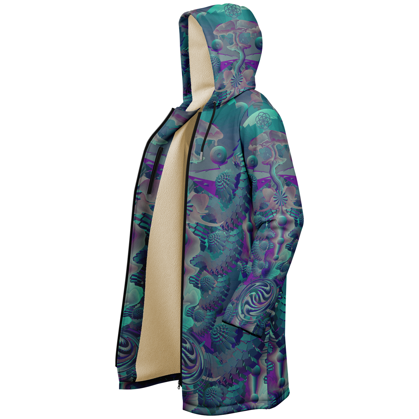 Shroom Flower of Life Teal Cloak