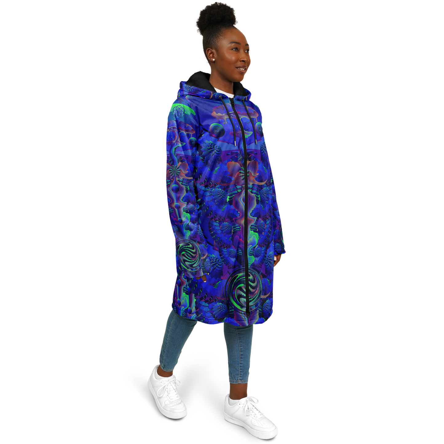 Shroom Flower of Life Blue Cloak