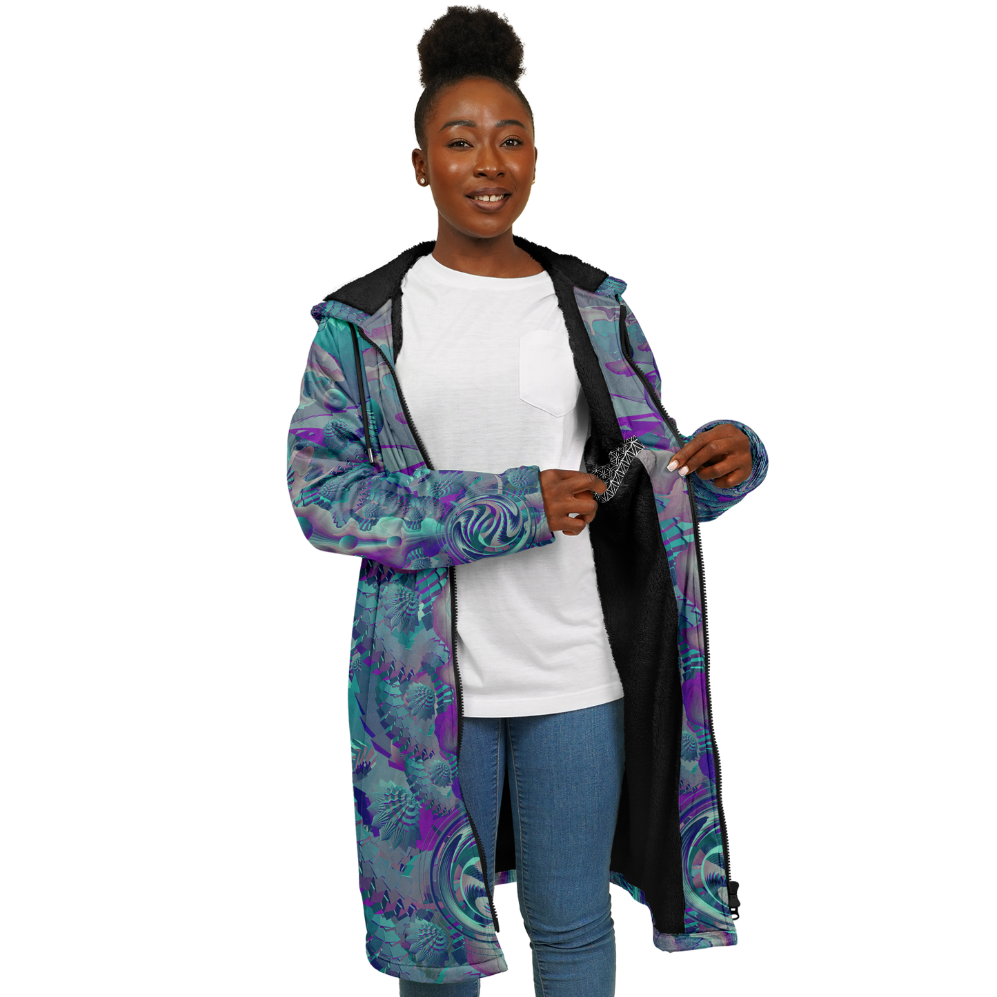 Shroom Flower of Life Teal Cloak