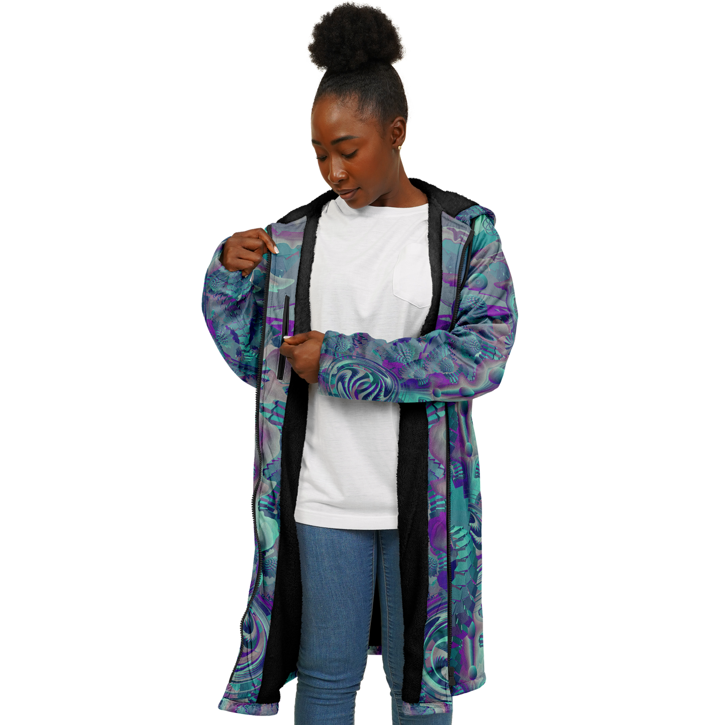 Shroom Flower of Life Teal Cloak