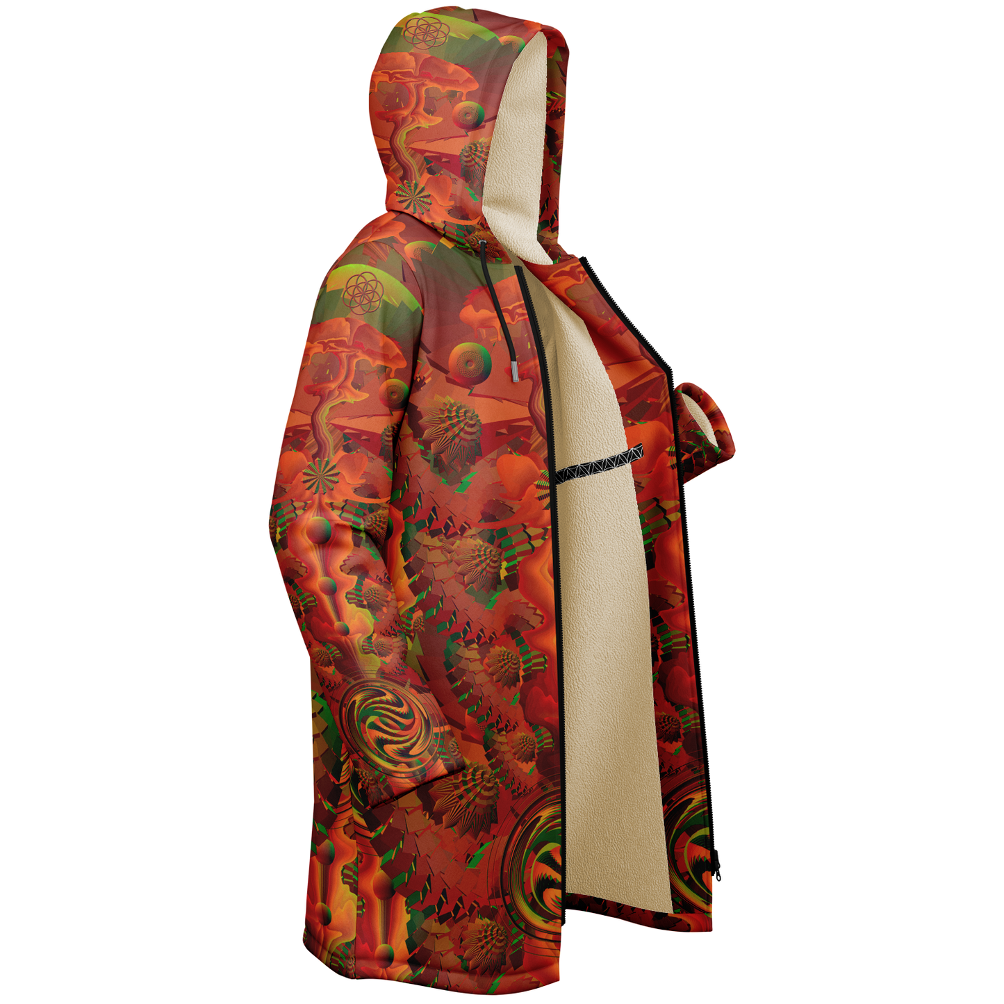 Shroom Flower of Life Orange Cloak