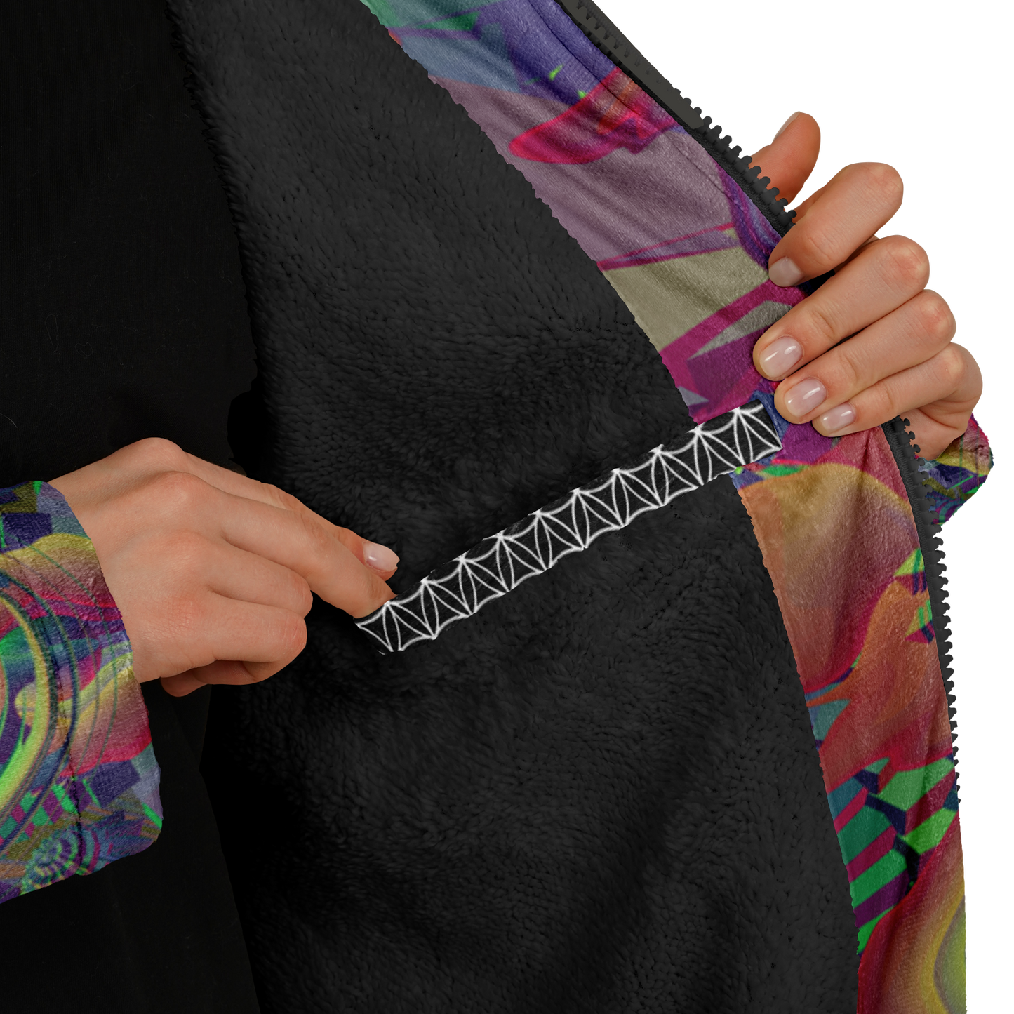 Shroom Flower of Life Dark Rainbow Cloak