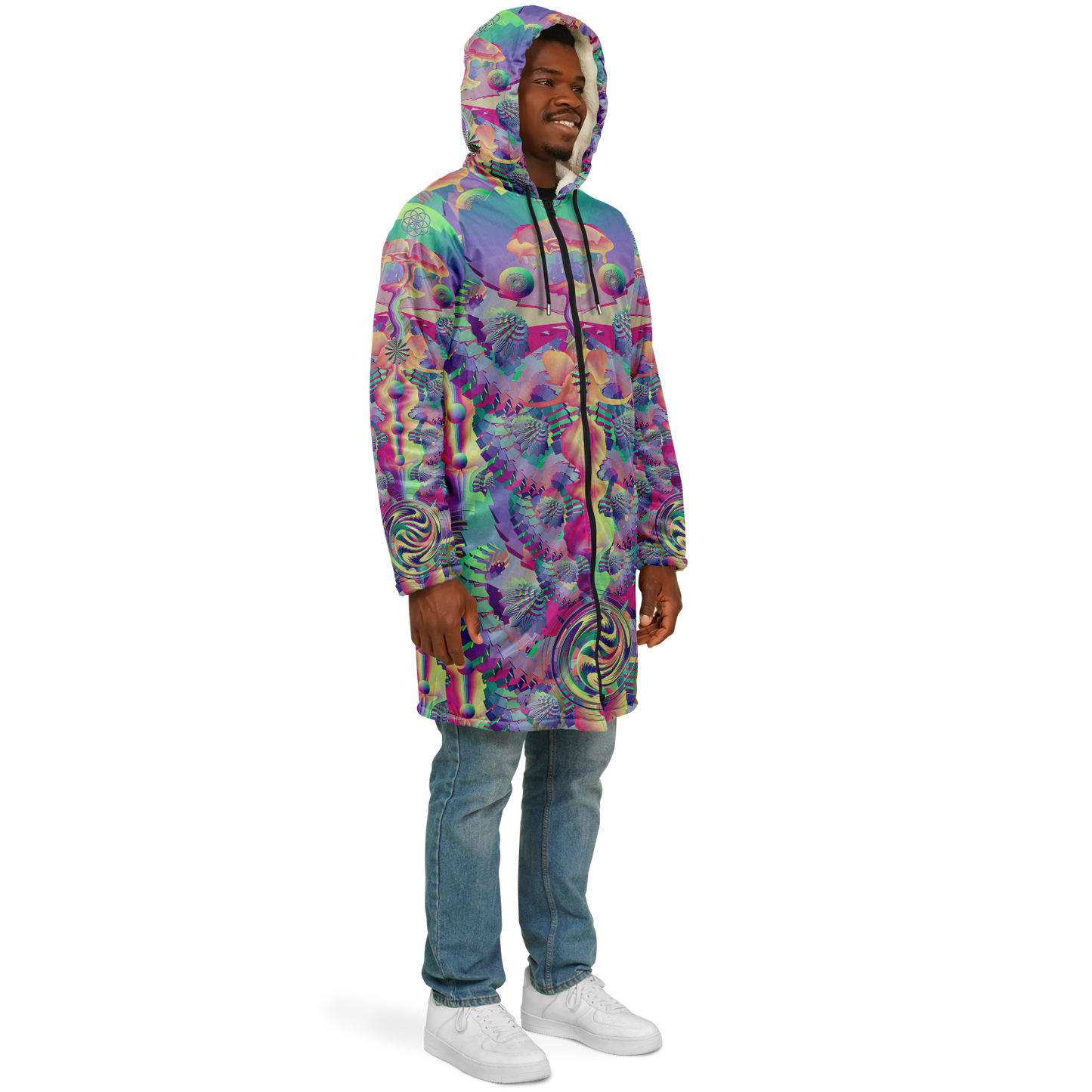 Shroom Flower of Life Pastel Rainbow Cloak