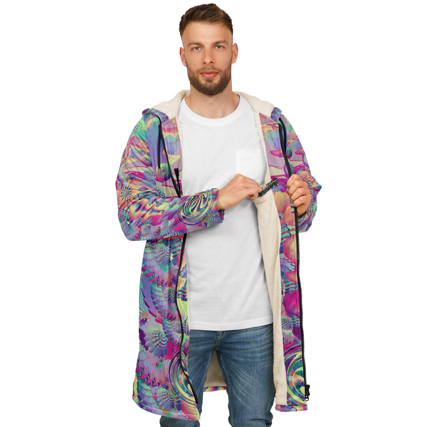 Shroom Flower of Life Pastel Rainbow Cloak