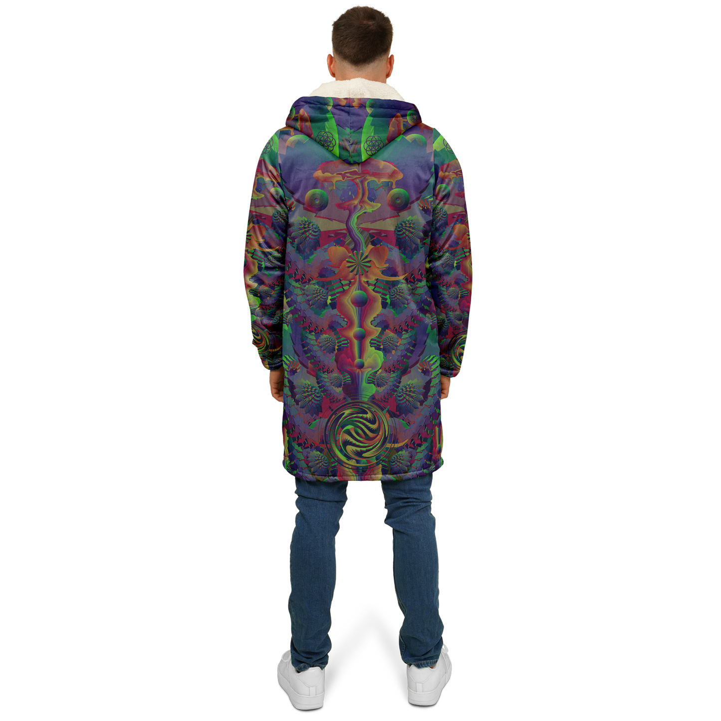 Shroom Flower of Life Dark Rainbow Cloak