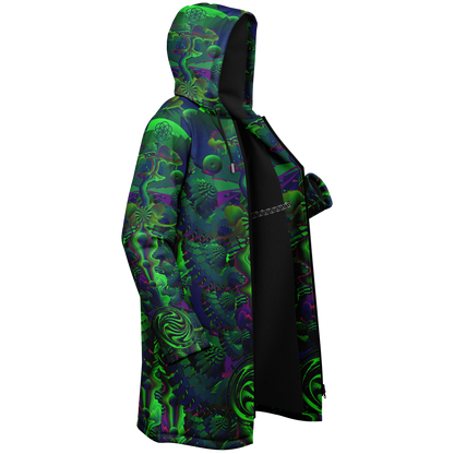 Shroom Flower of Life Dark Green Cloak