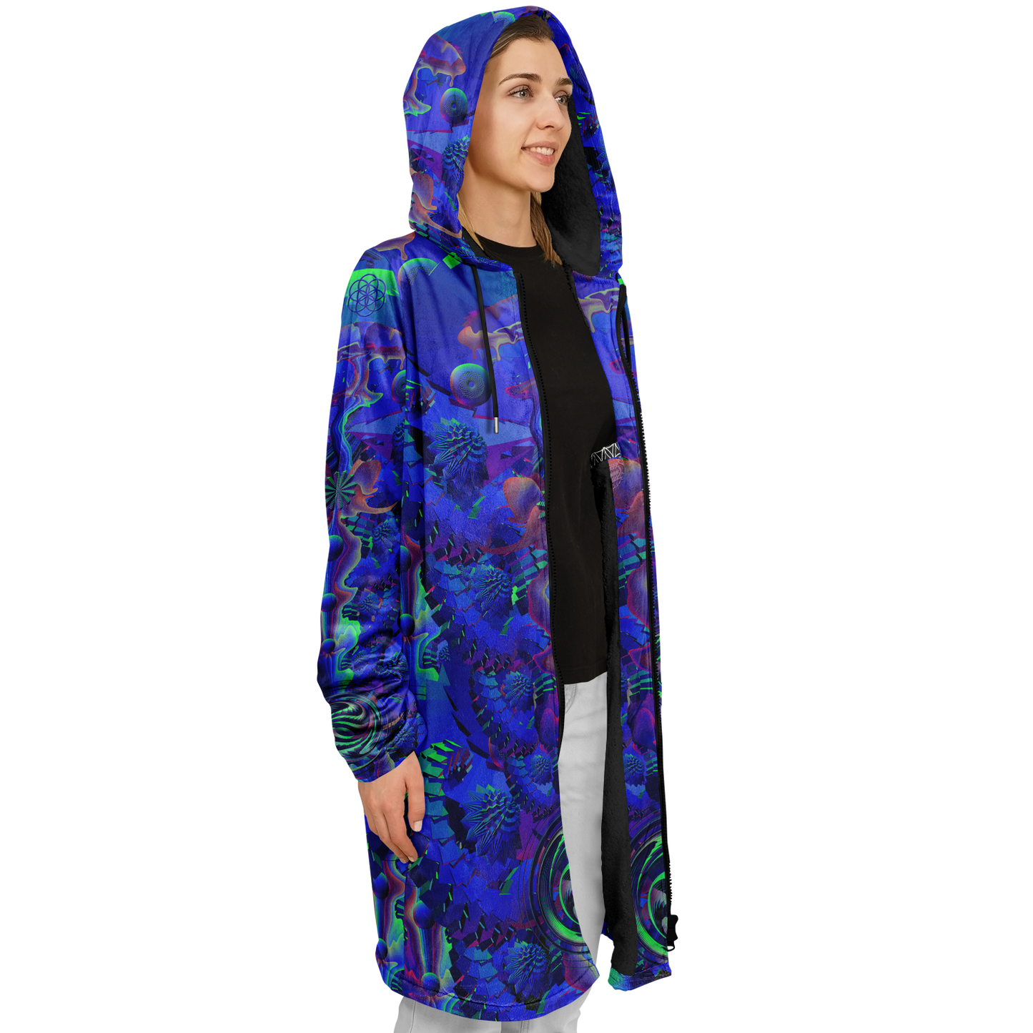 Shroom Flower of Life Blue Cloak