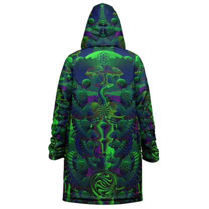 Shroom Flower of Life Dark Green Cloak