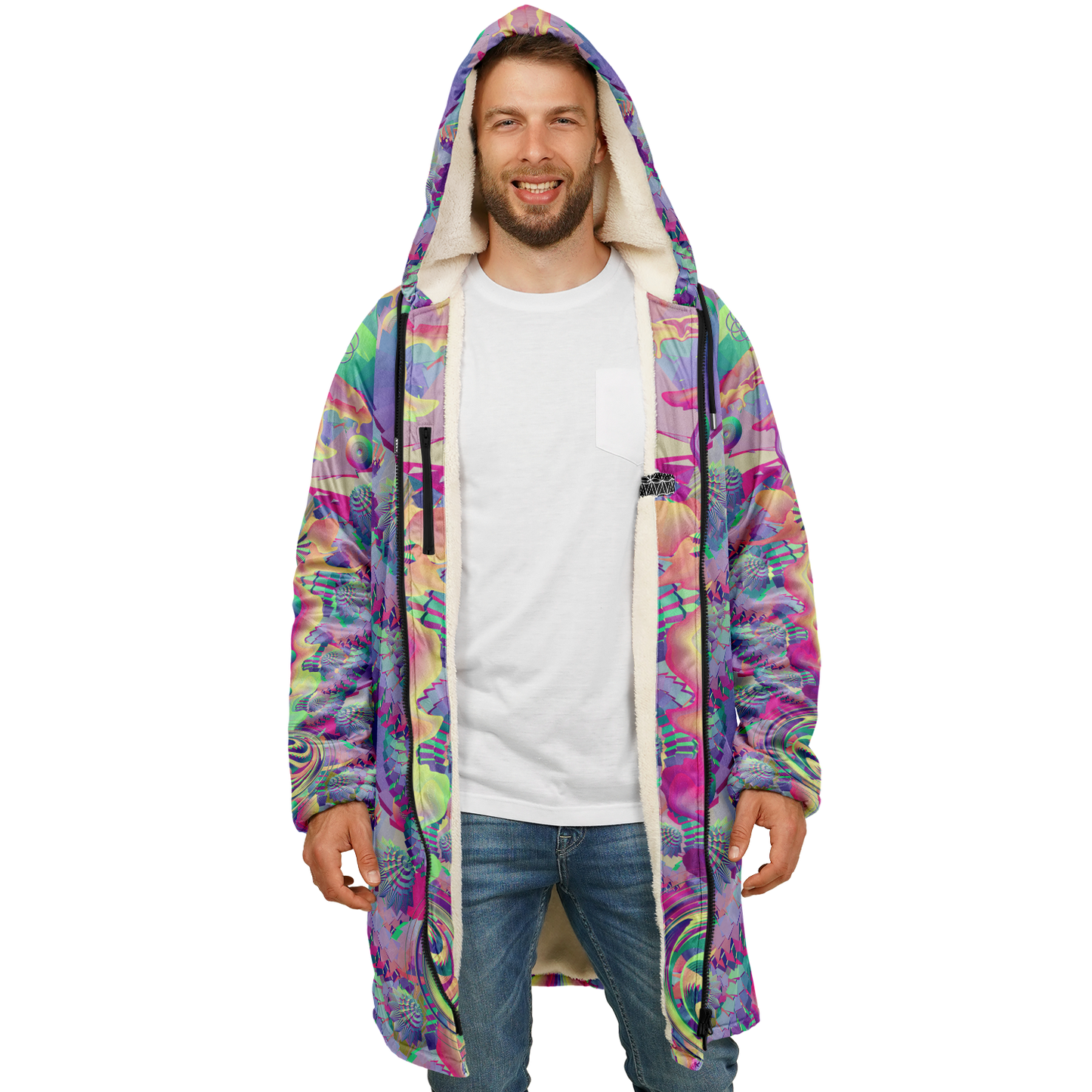 Shroom Flower of Life Pastel Rainbow Cloak