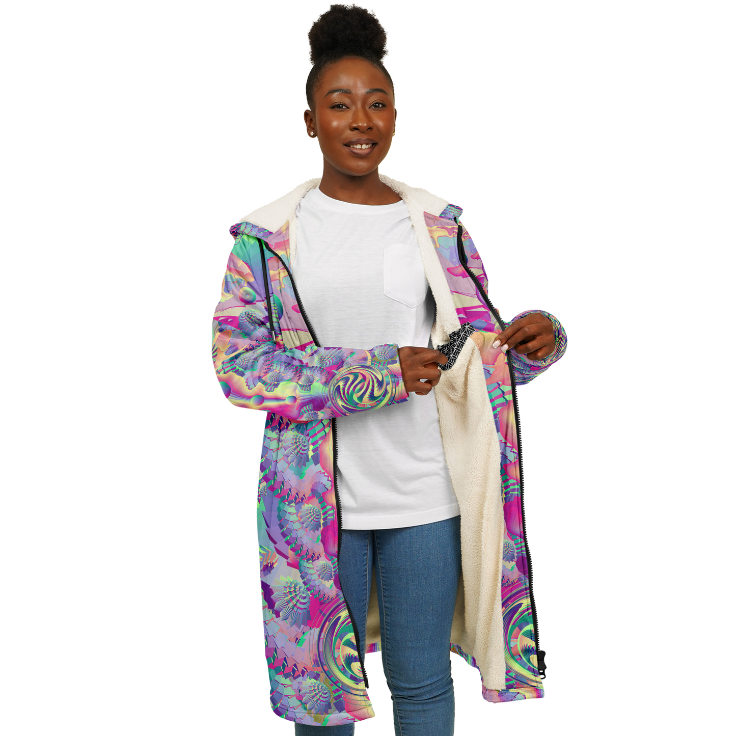 Shroom Flower of Life Pastel Rainbow Cloak