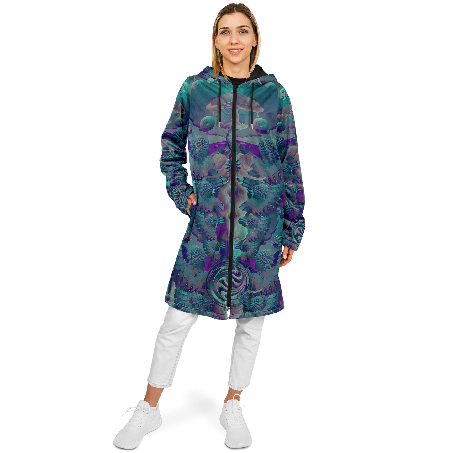 Shroom Flower of Life Teal Cloak