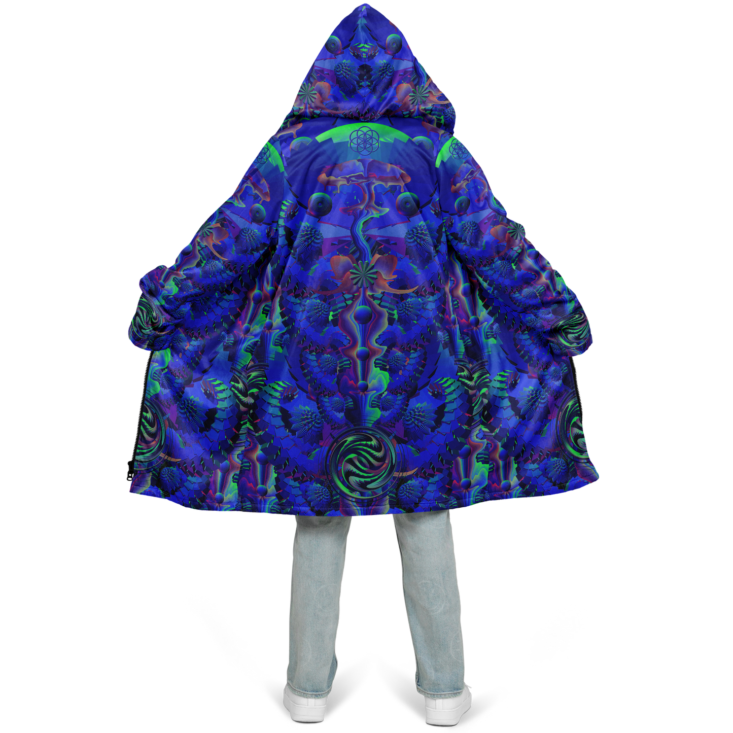 Shroom Flower of Life Blue Cloak