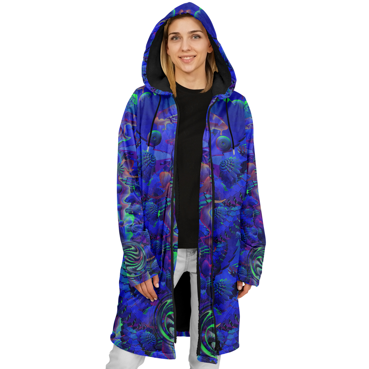 Shroom Flower of Life Blue Cloak