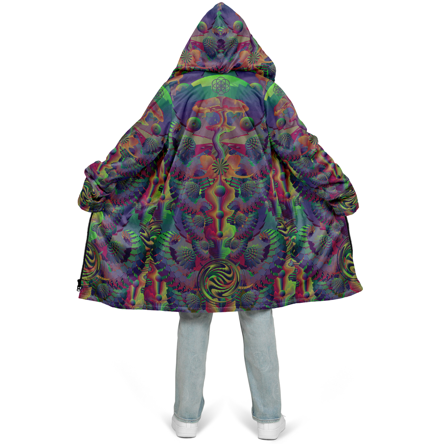 Shroom Flower of Life Dark Rainbow Cloak