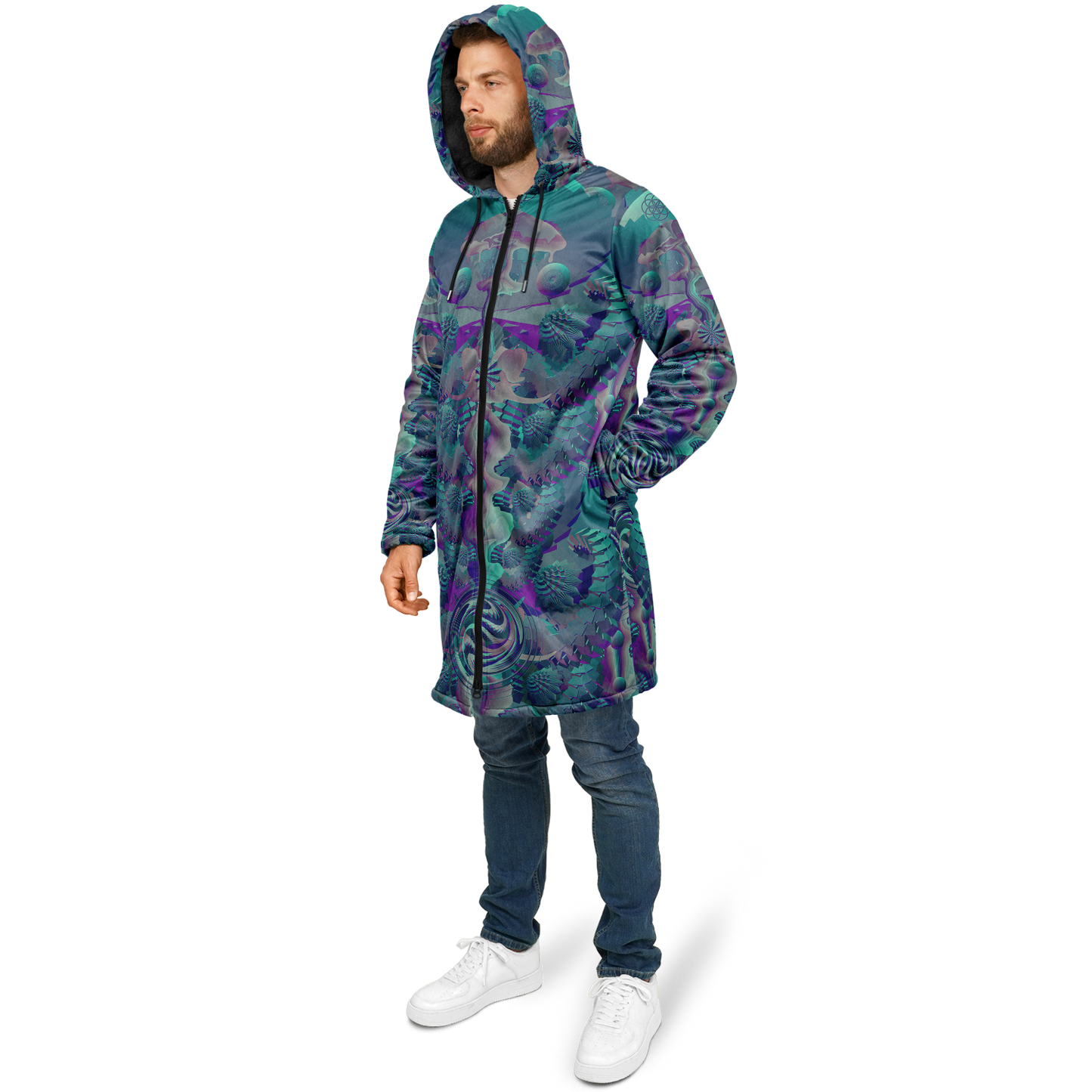 Shroom Flower of Life Teal Cloak