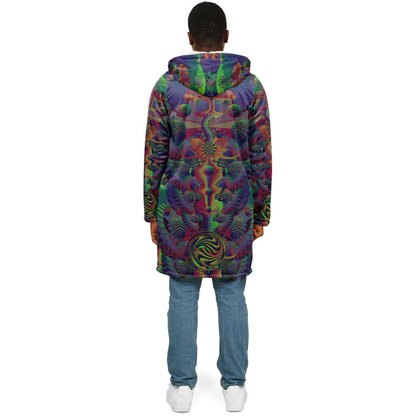 Shroom Flower of Life Dark Rainbow Cloak