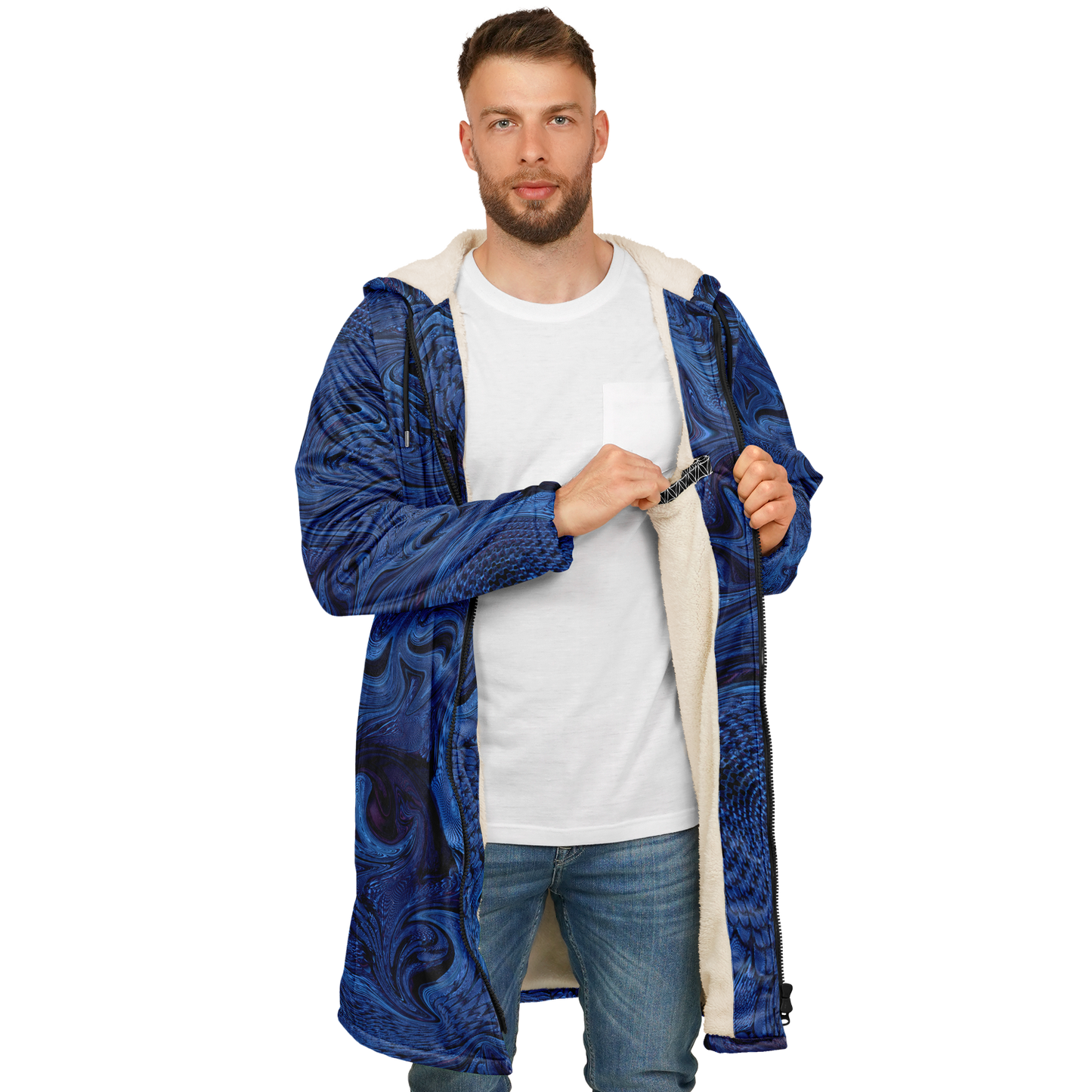Metallic Blue Fractal Cloak
