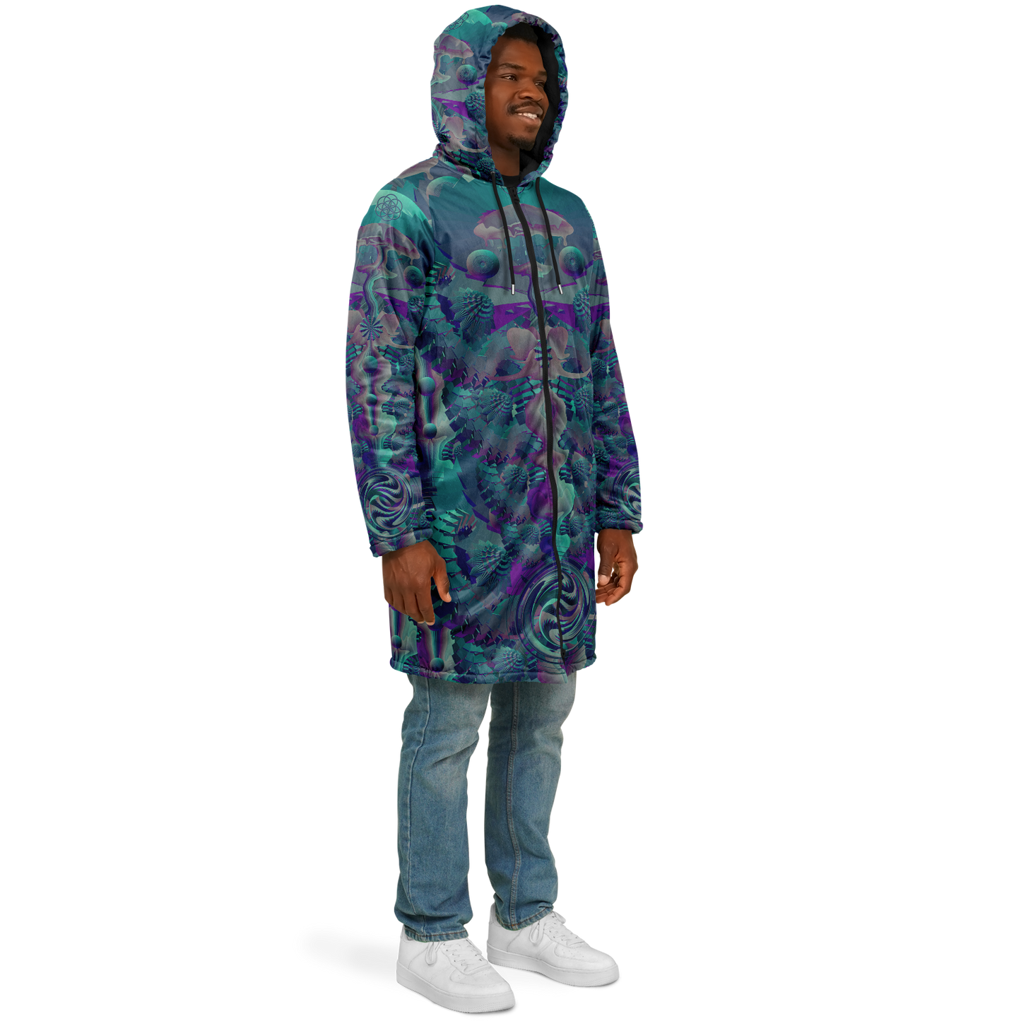 Shroom Flower of Life Teal Cloak