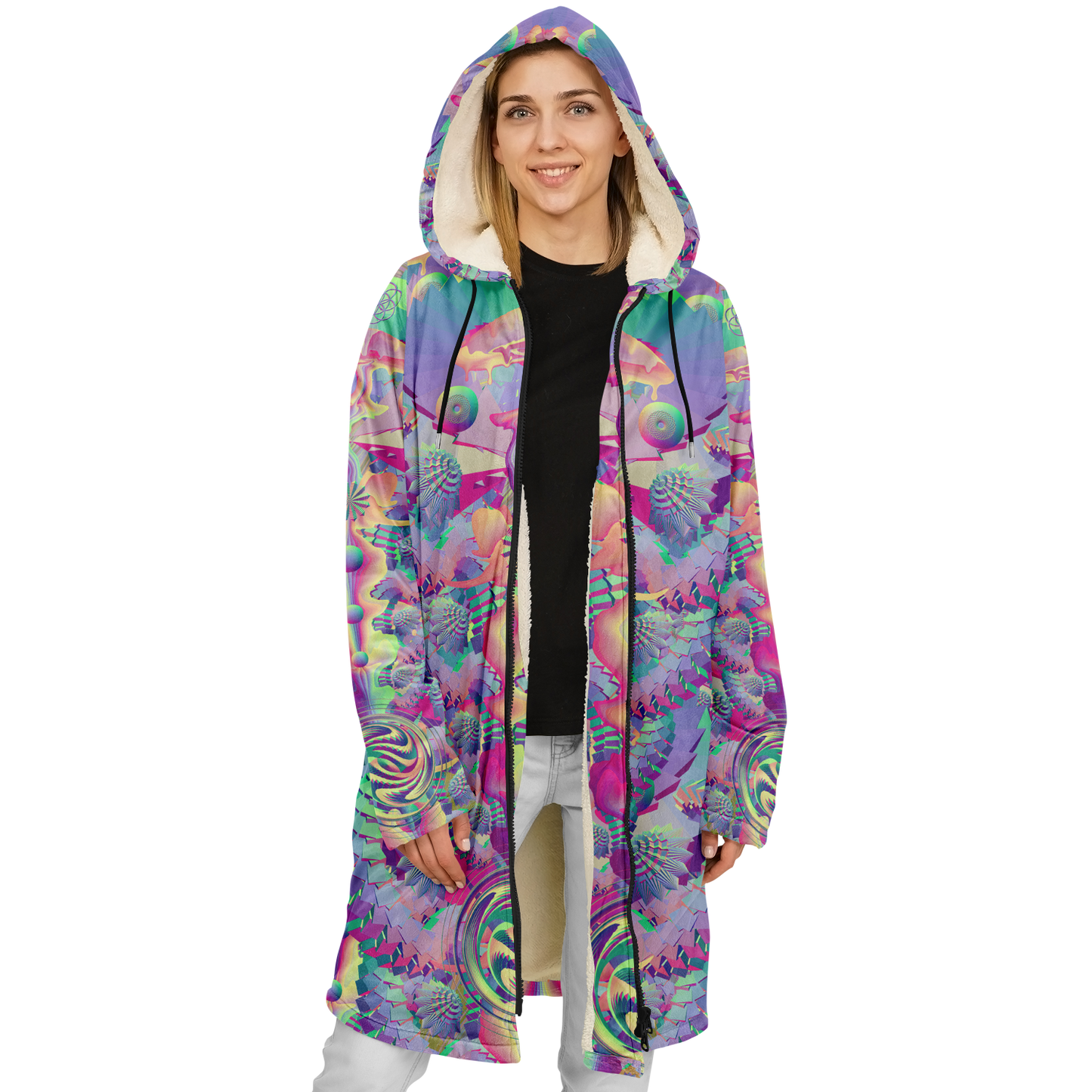 Shroom Flower of Life Pastel Rainbow Cloak