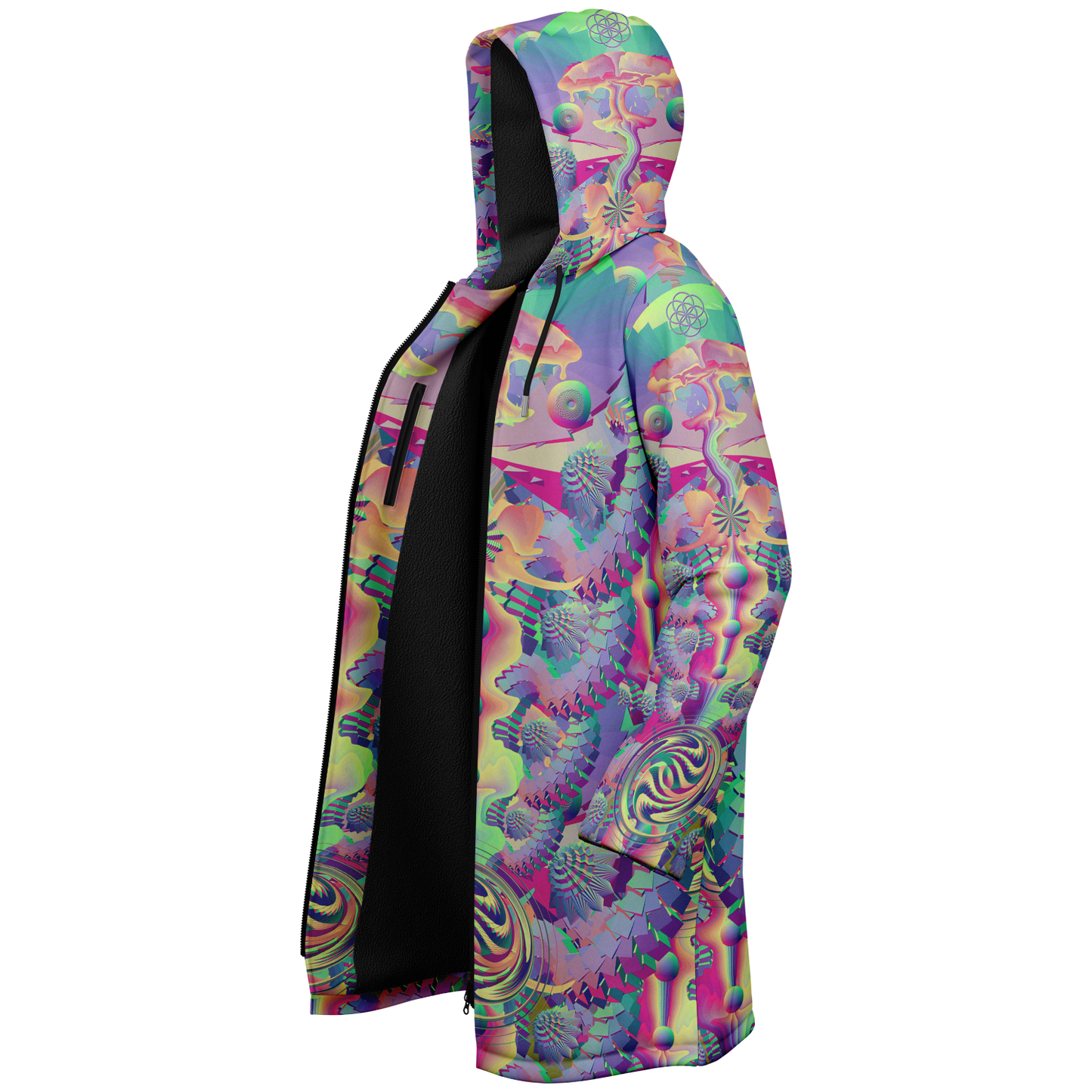 Shroom Flower of Life Pastel Rainbow Cloak