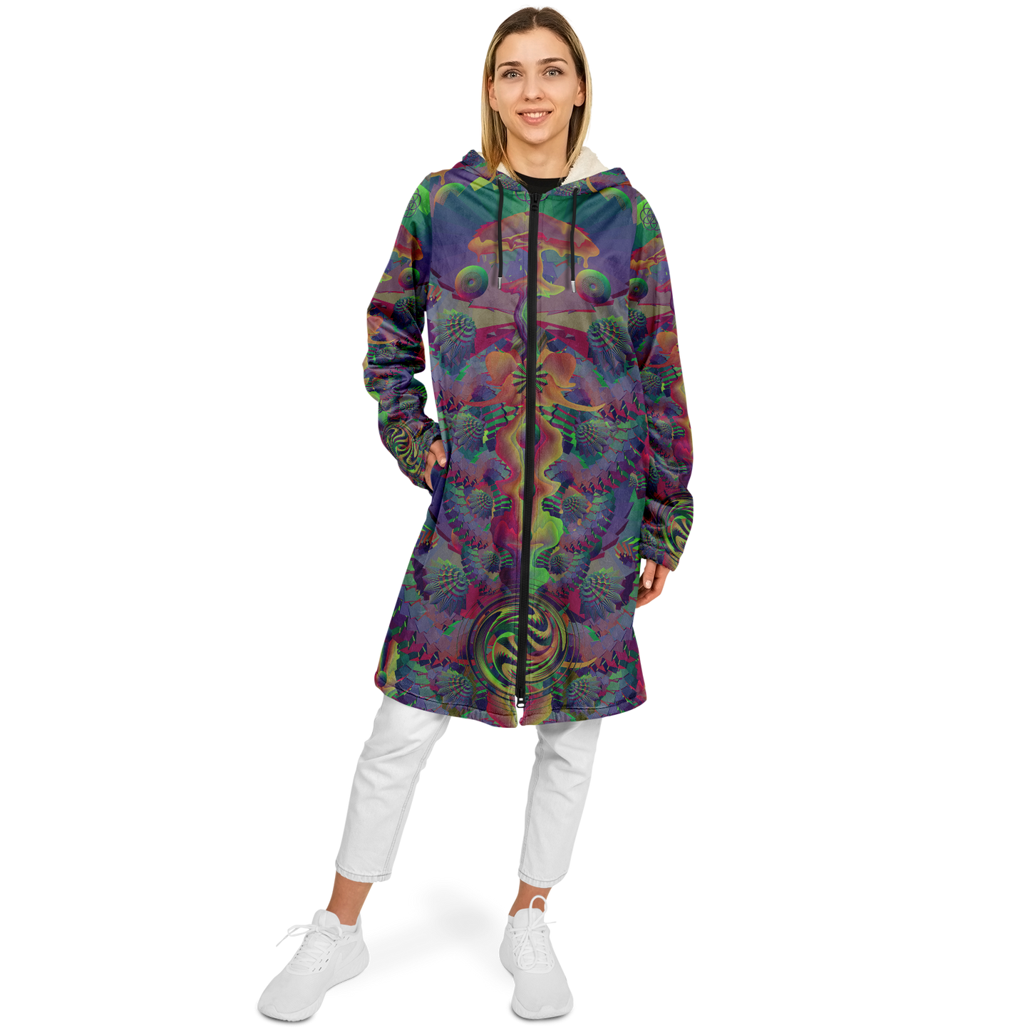 Shroom Flower of Life Dark Rainbow Cloak