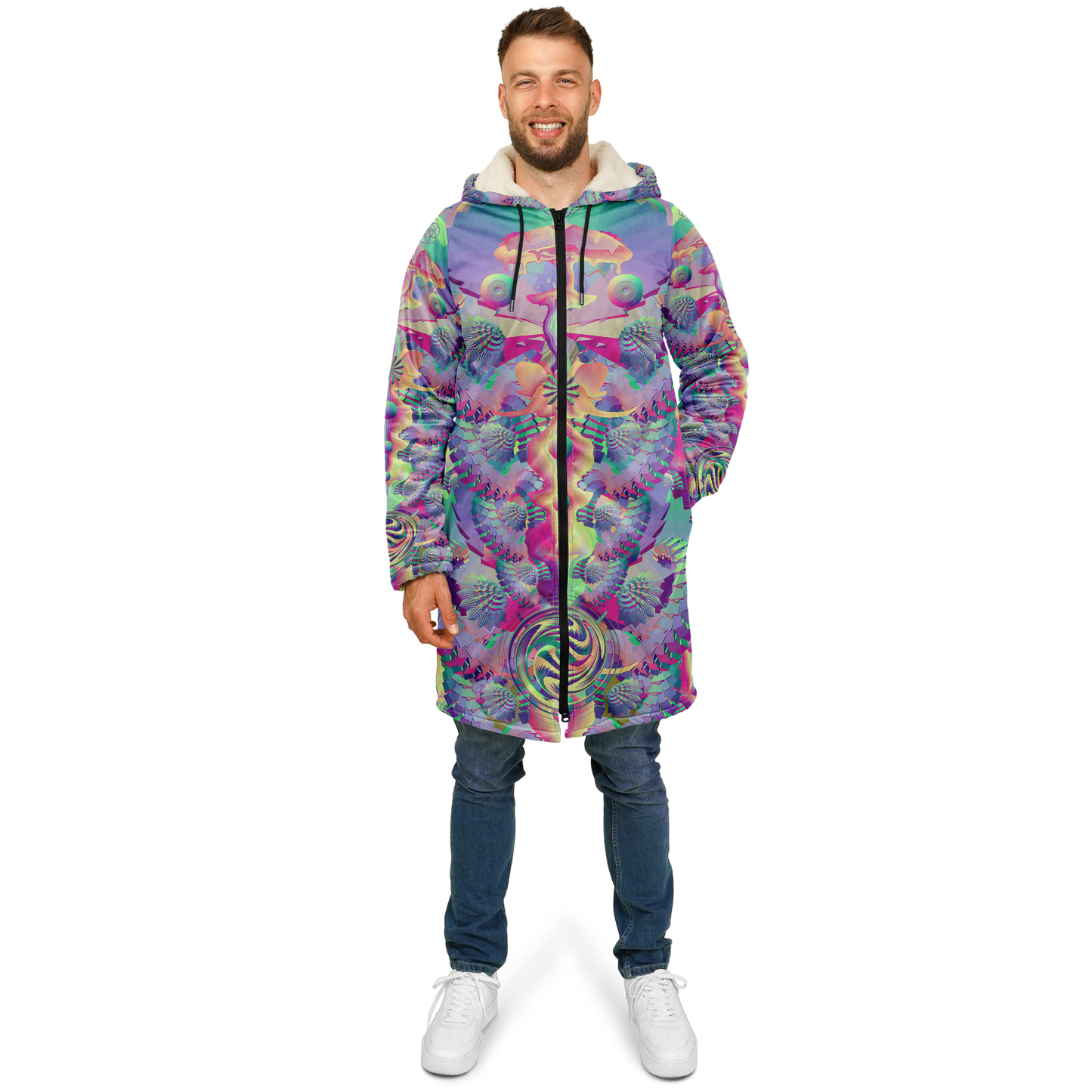 Shroom Flower of Life Pastel Rainbow Cloak