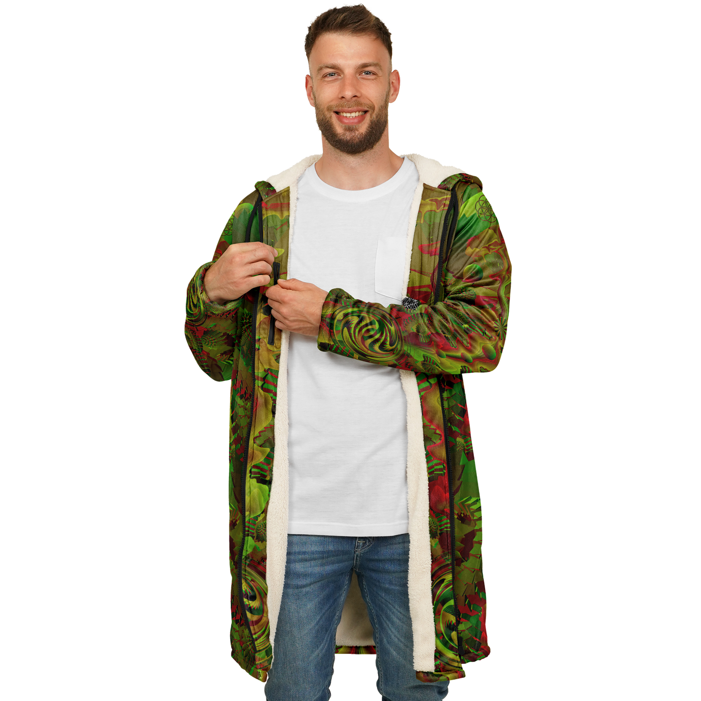 Shroom Flower of Life Green Cloak