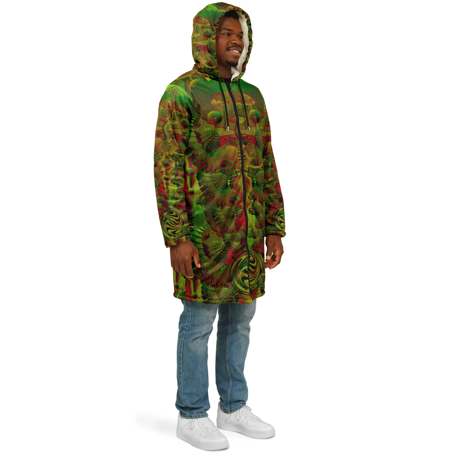 Shroom Flower of Life Green Cloak